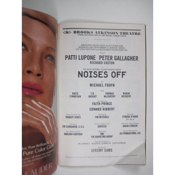 Noises Off Playbill Nothing On July 2002 Patty Lupone Peter Gallagher Easton - Picture 4 of 11